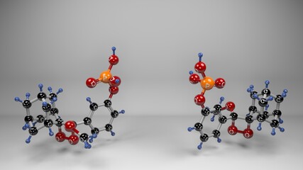 PPD molecule. Molecular structure of lumigen, used in chemiluminescent immunoassays, food safety and environmental monitoring.