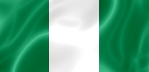Shiny and waving Nigeria flag