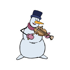 The snowman is a musician