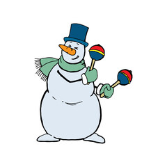 snowman with hat
