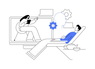 Online therapy abstract concept vector illustration.