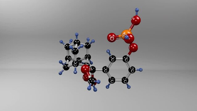 PPD molecule. Molecular structure of lumigen, used in chemiluminescent immunoassays, food safety and environmental monitoring.
