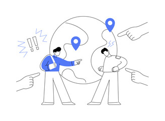 Social conflict abstract concept vector illustration.