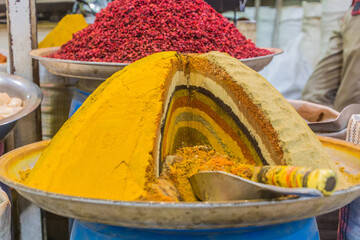 Heap of spices for sale in Shiraz, Iran