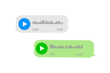 Voice message chat icon.Voice sms on white backgraund. Social media concept.Vector illustration 10 eps