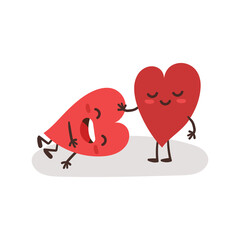 Couple in love concept, two cute hearts, Valentine's Day Card
