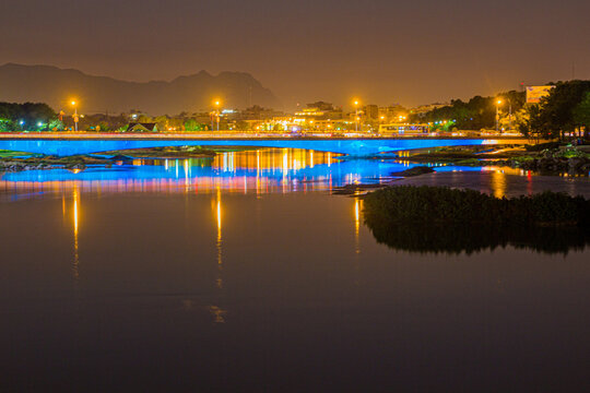 Night view of Ferdowsi Bridge in Isfahan, Iran