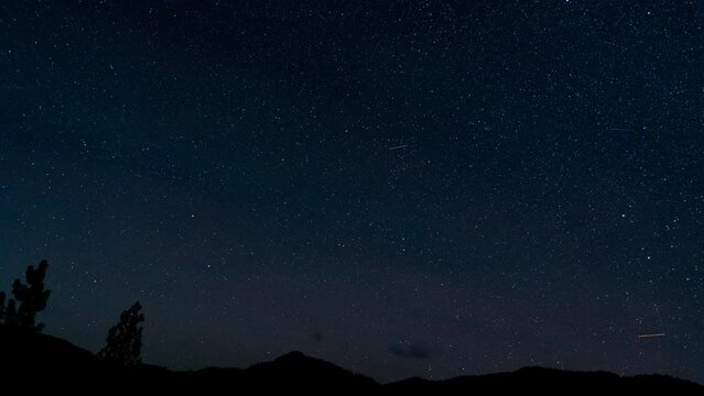 Quadrantids Meteor Shower Night Sky Skyscape Timelapse