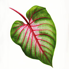 Caladium leaf illustration made with Generative AI