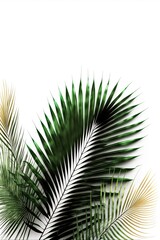 Obraz premium Palm fronds on a white background illustration made with Generative AI