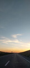 sunset on the road