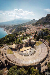 Teatro Antico di Taormina. in Sicily Italy taken in May 2022