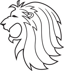 Lion head logo, Lion mascot Sport wear , emblem , athletic apparel stamp.