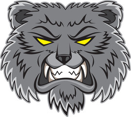 Obraz premium Angry bear head mascot, Vector illustration