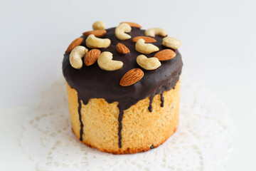 traditional Easter panettone with chocolate icing