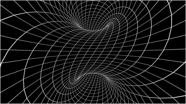 Wireframe Twist Wormhole Animation