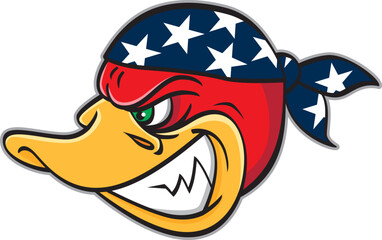 Duck head mascot, vector illustration