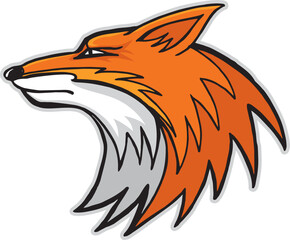 fox head mascot, vector illustration