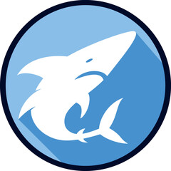 Fototapeta premium Silhouette Shark-Attack , vector illustration
