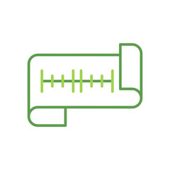 Greenprint technology icon with green duotone style. Computing, diagram, download, file, folder, graph, laptop . Vector illustration
