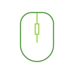 Mouse technology icon with green duotone style. Computing, diagram, download, file, folder, graph, laptop . Vector illustration