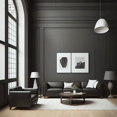 Classic Modern living Room interior. illustration