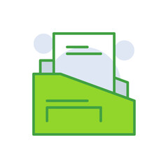 File Data business icon with green duotone style. Corporate, currency, database, development, discover, document, e commerce. Vector illustration