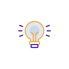 Idea business icon with purple and orange duotone style. Corporate, currency, database, development, discover, document, e commerce. Vector illustration