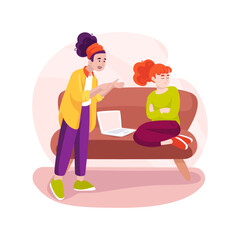 Homeschool discipline isolated cartoon vector illustration.