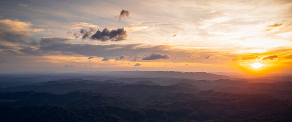 Plakat Sunset over the Appalachia mountains in Virginia