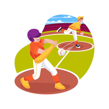Baseball isolated cartoon vector illustration.