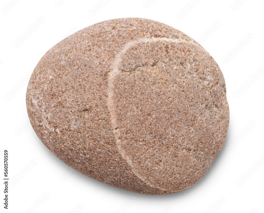 Aufkleber pebble. smooth red sea stone isolated on white background with shadows, clipping path for isolation 
