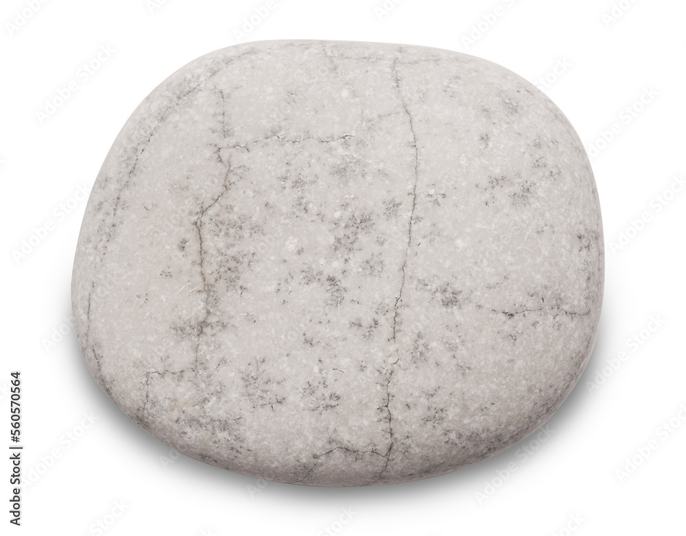 Aufkleber pebble. smooth red sea stone isolated on white background with shadows, clipping path for isolation 
