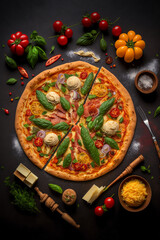 Gourmet Pizza Plated for Food Photography
