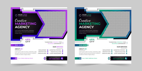 Modern Business social media post, Digital marketing agency Corporate banner promotion ads sales and discount banner vector template design.