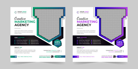 Modern Business social media post, Digital marketing agency Corporate banner promotion ads sales and discount banner vector template design.