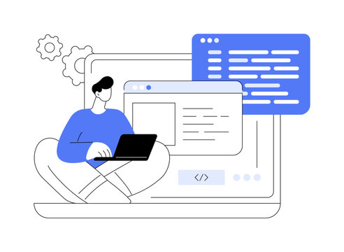 Web development abstract concept vector illustration.
