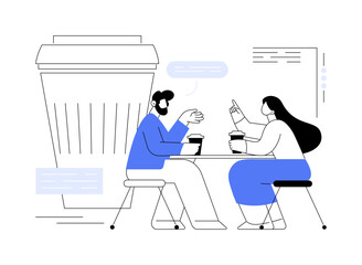 Coffee break abstract concept vector illustration.