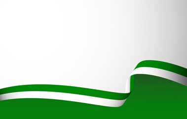 background with green and white flag