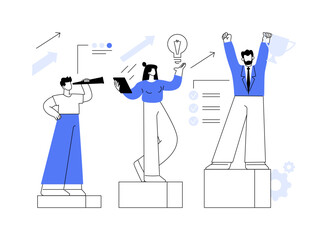Corporate ladder abstract concept vector illustration.