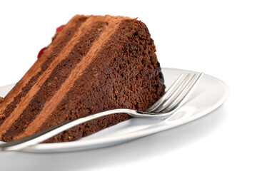 Chocolate Mud Cake on white plate