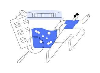 Doping test abstract concept vector illustration.