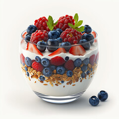 Healthy Granola, Yogurt and Berries Breakfast