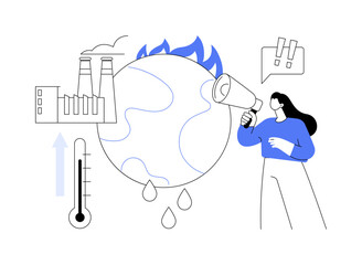 Global warming abstract concept vector illustration.