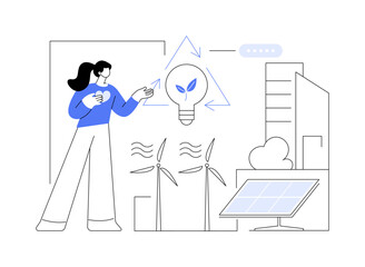 Sustainable energy abstract concept vector illustration.