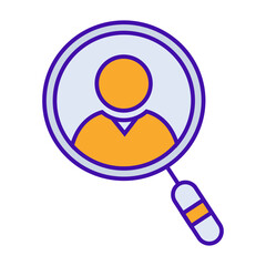 Job hiring business icon collection with purple orange outline style. symbol, set, web, line, technology, internet, design. Vector Illustration