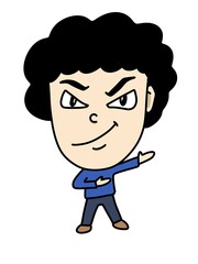 cute man cartoon on white background