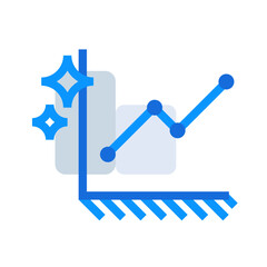 Growth graph business icon collection with black outline style. symbol, set, web, line, technology, internet, design. Vector Illustration