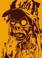 art color of zombie cartoon