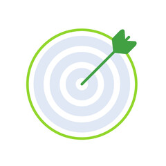 Target business icon with green outline style. symbol, set, web, line, technology, internet, design. Vector Illustration